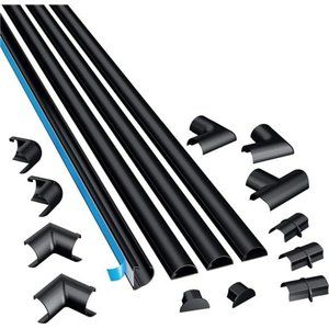 D-Line 13.12ft Cord Hider Kit - 4X 0.78in (W) x 0.39in (H) x 39in Length - Black